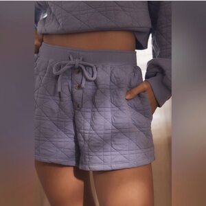 Anthropologie Quilted Periwinkle Purple Shorts, NWT, Large, comfy cozy lounge,